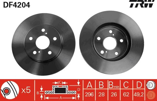 TRW DF4204 - Disc frana aaoparts.ro