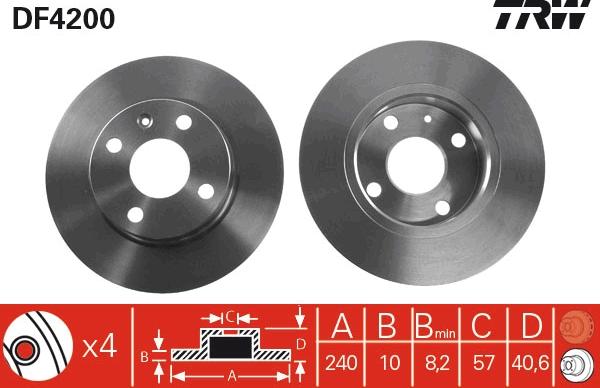 TRW DF4200 - Disc frana aaoparts.ro