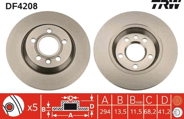 TRW DF4208 - Disc frana aaoparts.ro