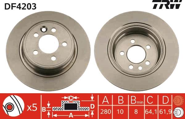 TRW DF4203 - Disc frana aaoparts.ro