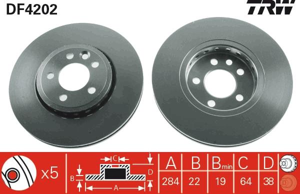 TRW DF4202 - Disc frana aaoparts.ro