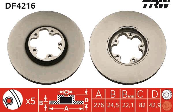 TRW DF4216 - Disc frana aaoparts.ro