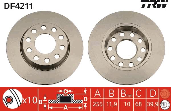 TRW DF4211 - Disc frana aaoparts.ro