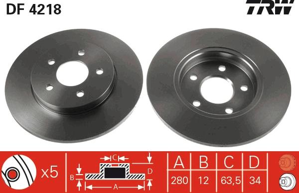 TRW DF4218 - Disc frana aaoparts.ro