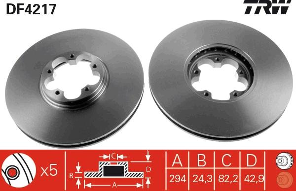 TRW DF4217 - Disc frana aaoparts.ro