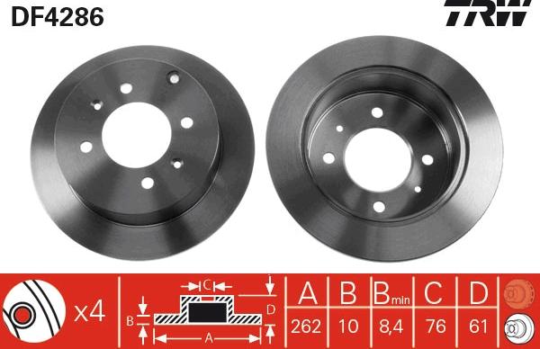 TRW DF4286 - Disc frana aaoparts.ro