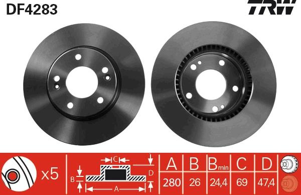 TRW DF4283 - Disc frana aaoparts.ro