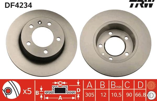 TRW DF4234 - Disc frana aaoparts.ro