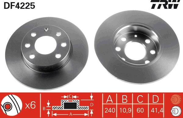 TRW DF4225 - Disc frana aaoparts.ro