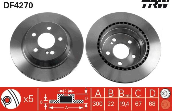 TRW DF4270 - Disc frana aaoparts.ro