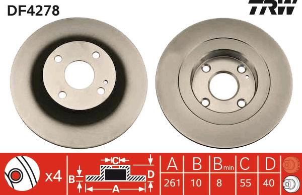 TRW DF4278 - Disc frana aaoparts.ro