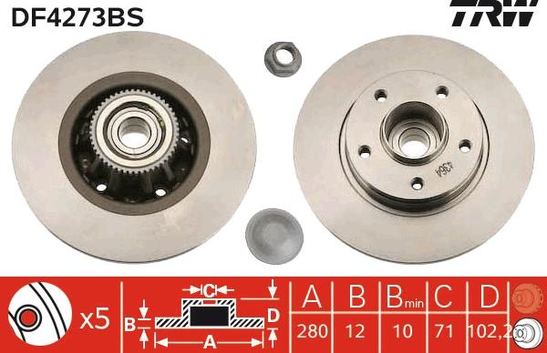 TRW DF4273BS - Disc frana aaoparts.ro