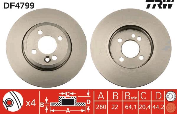 TRW DF4799 - Disc frana aaoparts.ro