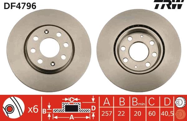 TRW DF4796 - Disc frana aaoparts.ro