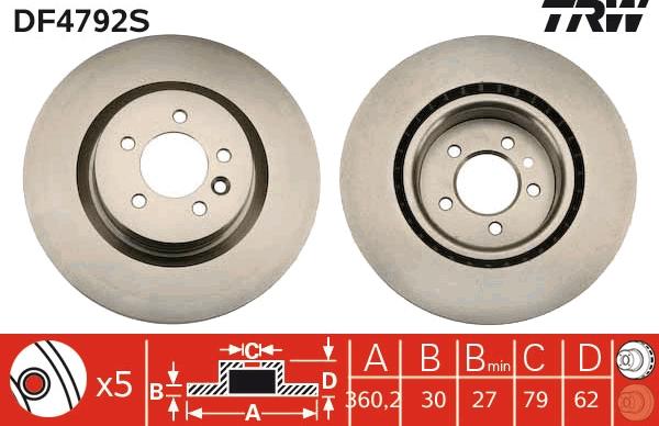 TRW DF4792S - Disc frana aaoparts.ro