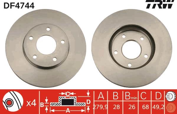 TRW DF4744 - Disc frana aaoparts.ro