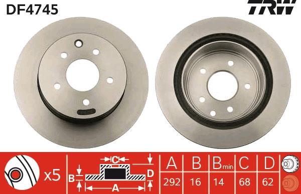 TRW DF4745 - Disc frana aaoparts.ro