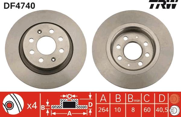 TRW DF4740 - Disc frana aaoparts.ro