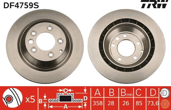 TRW DF4759S - Disc frana aaoparts.ro