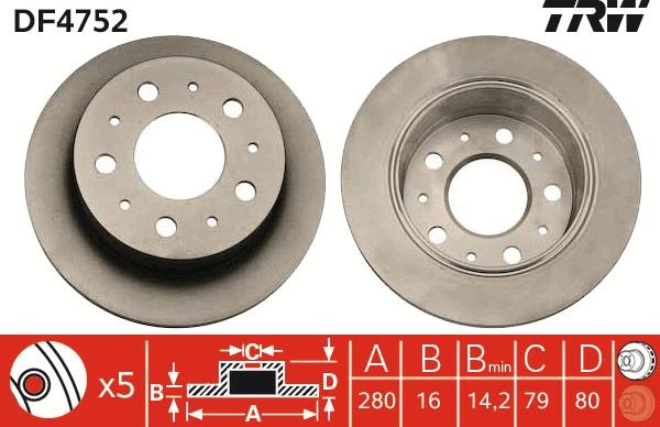 TRW DF4752 - Disc frana aaoparts.ro