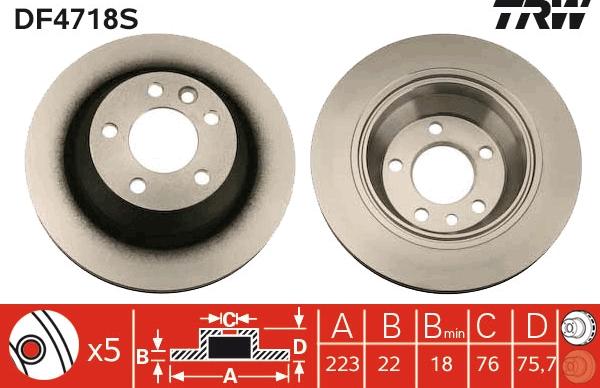 TRW DF4718S - Disc frana aaoparts.ro