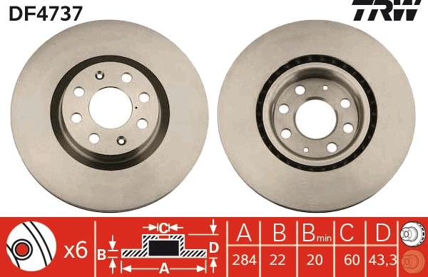 TRW DF4737 - Disc frana aaoparts.ro