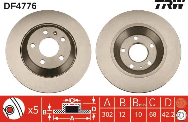 TRW DF4776 - Disc frana aaoparts.ro