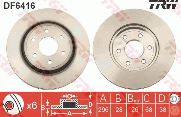 TRW DF6416 - Disc frana aaoparts.ro