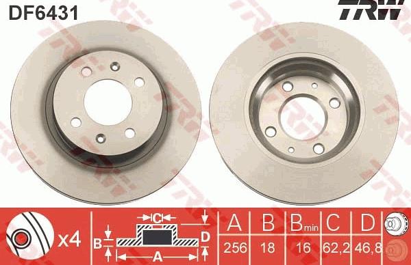 TRW DF6431 - Disc frana aaoparts.ro