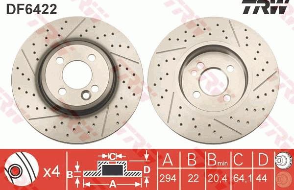 TRW DF6422 - Disc frana aaoparts.ro