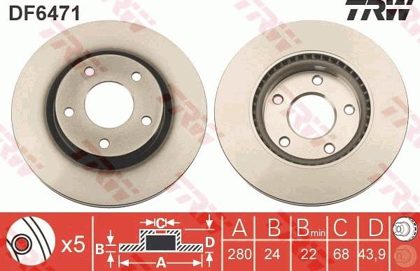 TRW DF6471 - Disc frana aaoparts.ro