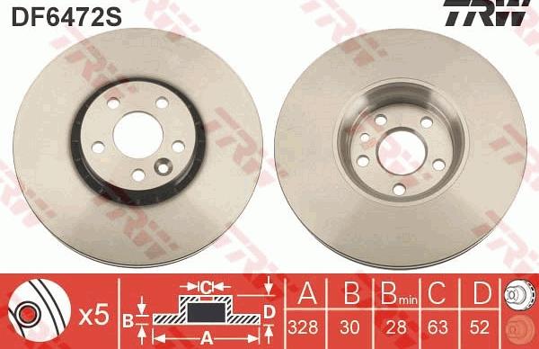 TRW DF6472S - Disc frana aaoparts.ro