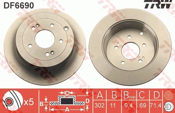 TRW DF6690 - Disc frana aaoparts.ro