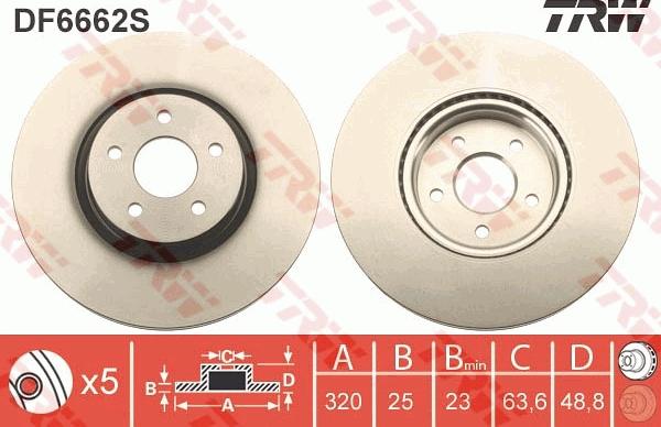 TRW DF6662S - Disc frana aaoparts.ro