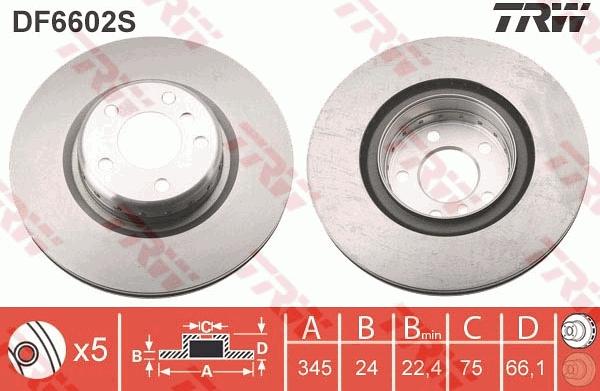 TRW DF6602S - Disc frana aaoparts.ro