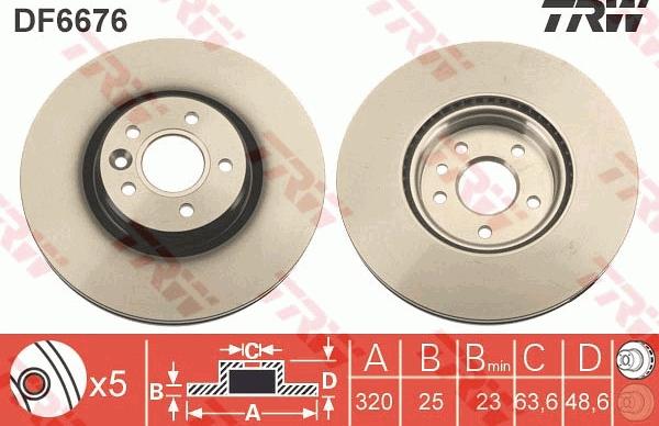 TRW DF6676S - Disc frana aaoparts.ro