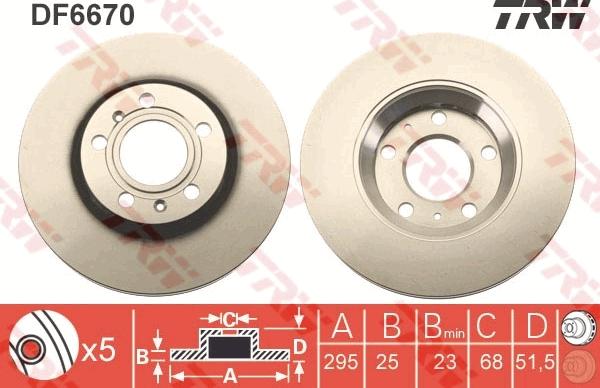 TRW DF6670 - Disc frana aaoparts.ro