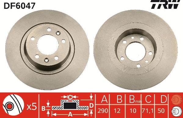 TRW DF6047 - Disc frana aaoparts.ro