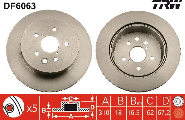 TRW DF6063 - Disc frana aaoparts.ro