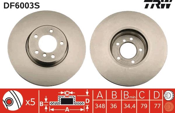 TRW DF6003S - Disc frana aaoparts.ro