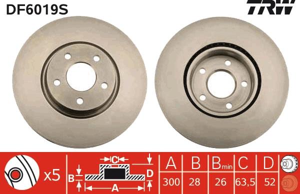 TRW DF6019S - Disc frana aaoparts.ro