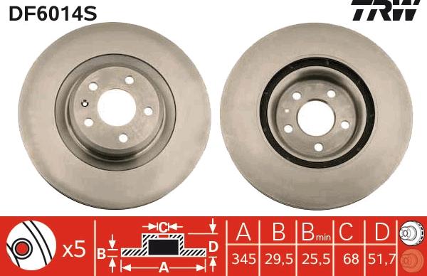 TRW DF6014S - Disc frana aaoparts.ro