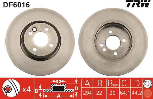 TRW DF6016 - Disc frana aaoparts.ro