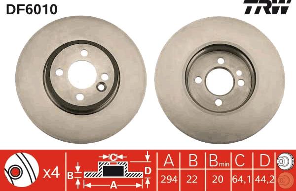 TRW DF6010 - Disc frana aaoparts.ro