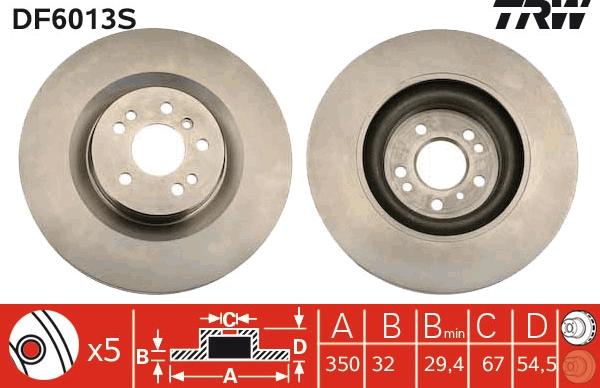 TRW DF6013S - Disc frana aaoparts.ro