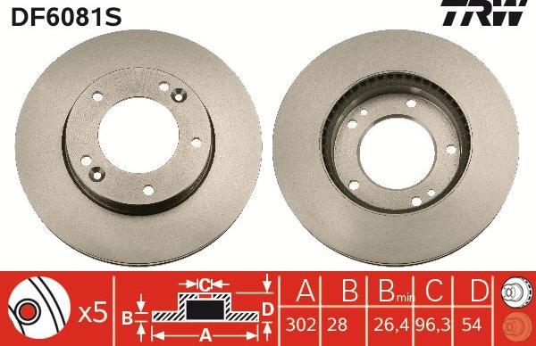 TRW DF6081S - Disc frana aaoparts.ro