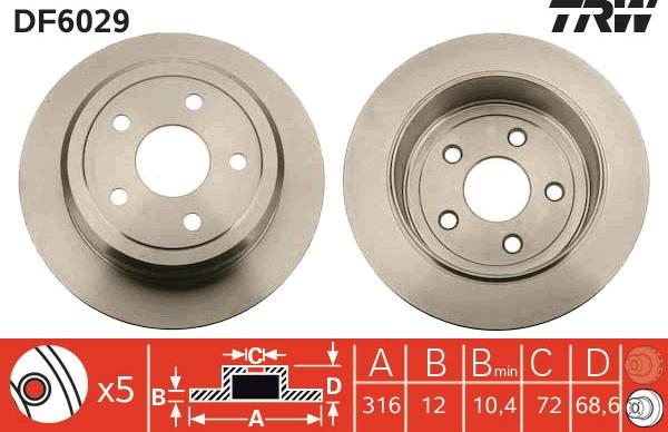 TRW DF6029 - Disc frana aaoparts.ro