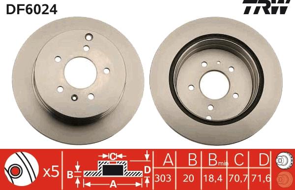 TRW DF6024 - Disc frana aaoparts.ro