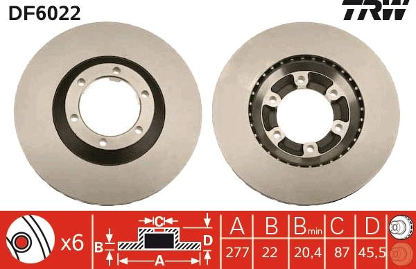 TRW DF6022 - Disc frana aaoparts.ro