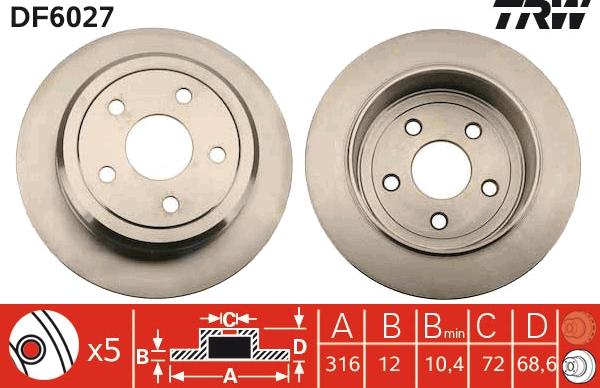 TRW DF6027 - Disc frana aaoparts.ro